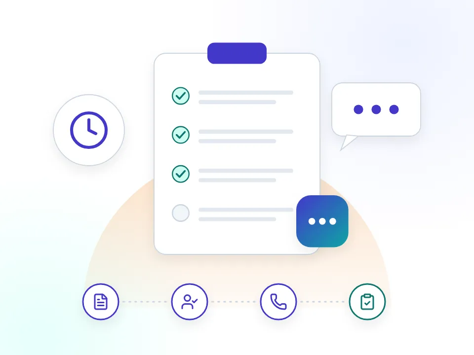 Larchwire illustration: an AI helper beside a four-step audit checklist